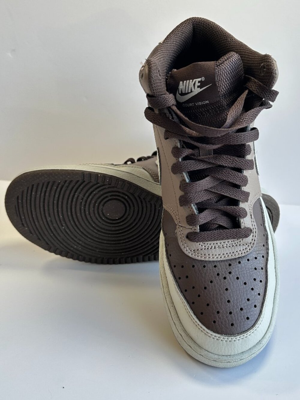 Nike Court Vision Mid NN Baroque Brown Light Bone Men Sneakers DN3577-200 Sz 7.5